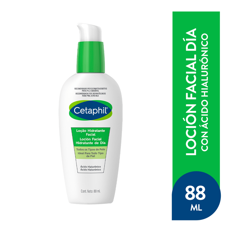 Cetaphil - Loción facial hidratante de día con ácido hialurónico (88 mL) - Aropharma