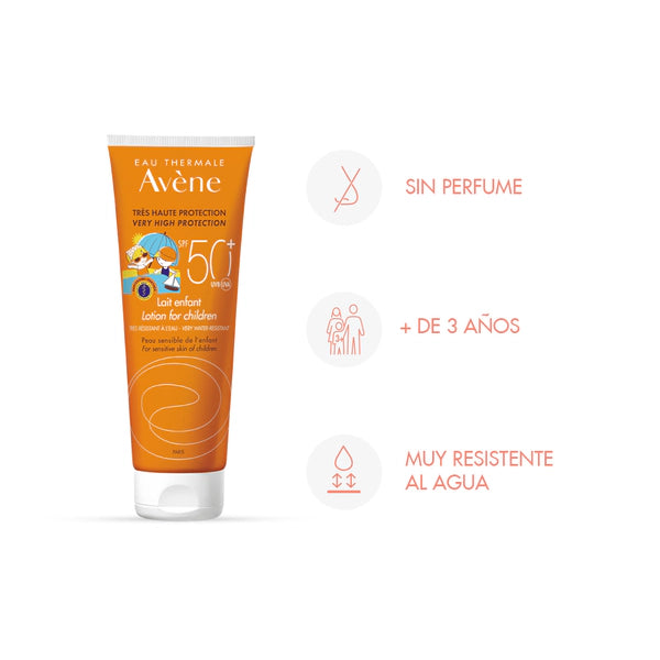AVÈNE - Protección solar - Pieles sensibles - Leche para niños SPF 50+