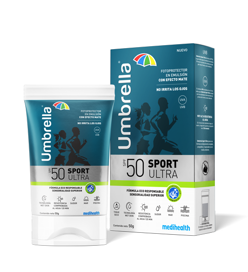 Medihealth - Umbrella Sport Ultra SPF 50  Protector solar para deportistas con efecto mate