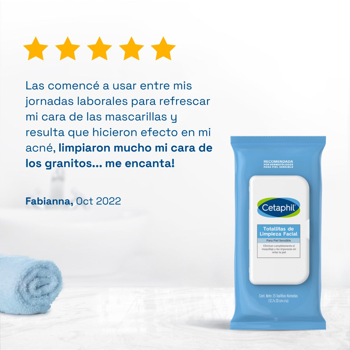 Cetaphil - Toallitas de Limpieza Facial - Piel Sensible