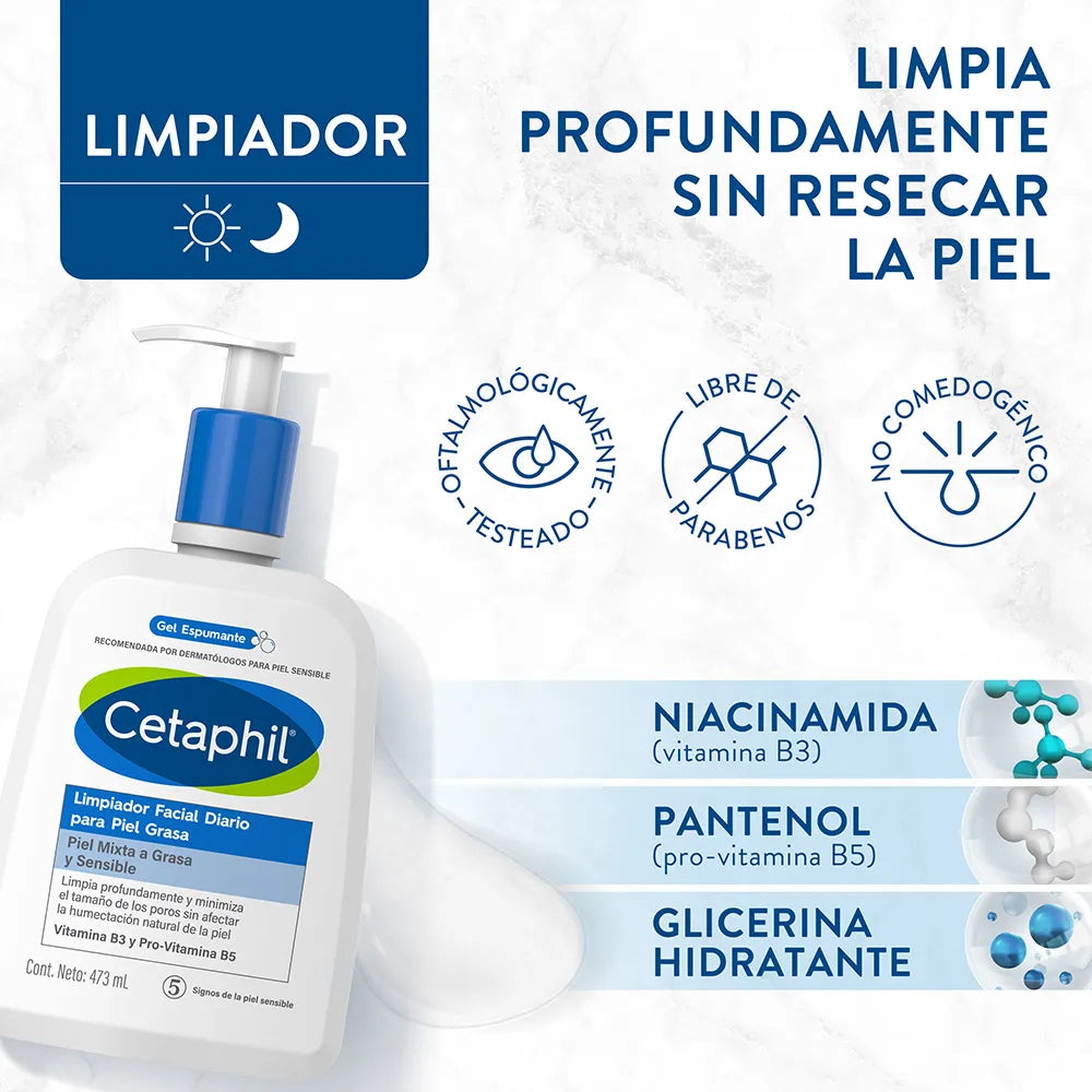 Cetaphil - Limpiador líquido para piel grasa