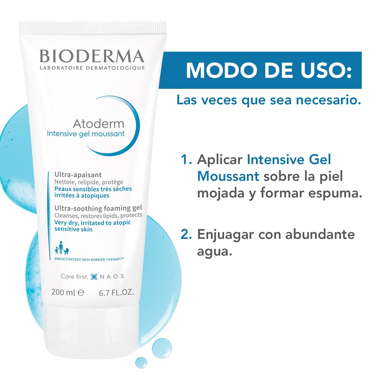 Bioderma - Atoderm Intensive Gel moussant -  Gel limpiador