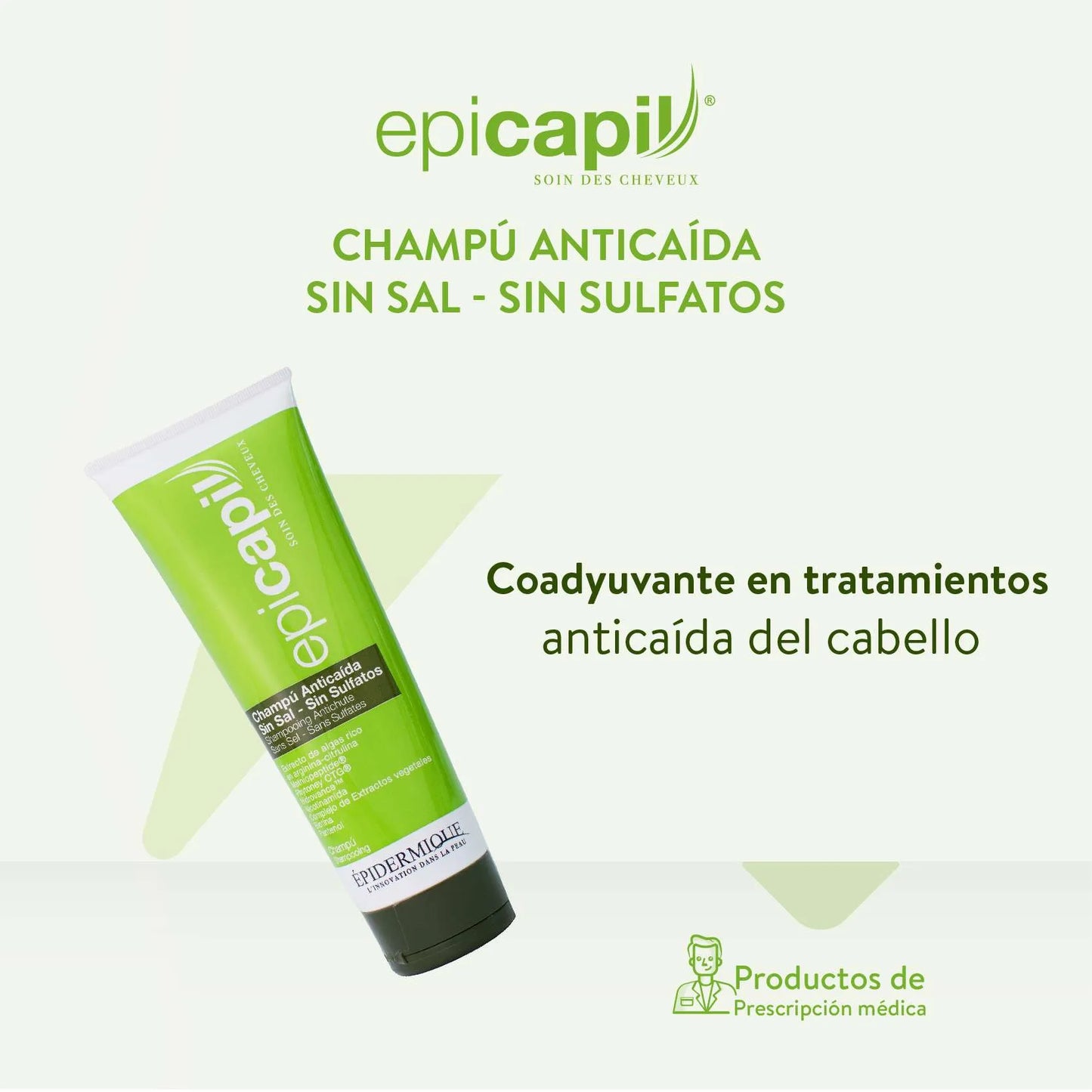 Epidermique - Epicapil Champú anticaída sin sal – sin sulfatos